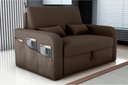 Ver imagem 1 de Sofá Cama Lady Day 2 Lugares Conforto Veludo Marrom Matrix Sala com Baú