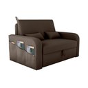 Ver imagem 1 de Sofá Cama Lady Day 2 Lugares Conforto Veludo Marrom Matrix Sala com Baú