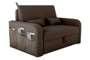 Ver imagem 2 de Sofá Cama Lady Day 2 Lugares Conforto Veludo Marrom Matrix Sala com Baú