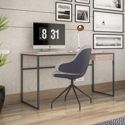 Escrivaninha Estilo Industrial Elisa Novabras Carvalho/preto - 2