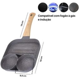 Frigideira 3 Divisórias Antiaderente Ovos Bacon - 3