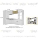 Ver imagem 4 de Armário de Cozinha Completa de Canto com Rodapé Veneza Multimóveis V2084 Branco/Preto