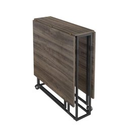 Mesa Dobrável Estilo Industrial Luna Novabras Nogueira/preto - 2