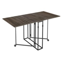 Mesa Dobrável Estilo Industrial Luna Novabras Nogueira/preto - 1