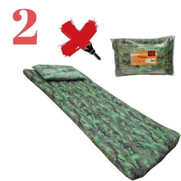 Kit Camping 2 Colchonete + Travesseiro Bolsa Para Carregar - 4