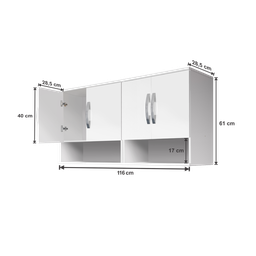 Aéros Suspensos 4 Portas - Perfeito para Cozinha ou Lavanderia - 4