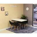 Ver imagem 1 de Conjunto de Mesa Dobrável Retrátil 120 x 75 Branca + 4 Cadeiras Slim - Preta