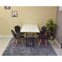 Ver imagem 2 de Conjunto de Mesa Dobrável Retrátil 120 x 75 Branca + 4 Cadeiras Slim - Preta