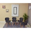 Ver imagem 4 de Conjunto de Mesa Dobrável Retrátil 120 x 75 Branca + 4 Cadeiras Slim - Preta