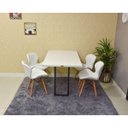 Ver imagem 2 de Conjunto de Mesa Dobrável Retrátil 120 x 75 Branca + 4 Cadeiras Slim - Branca
