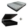 Colchão Casal Castor Tecnopedic One Face 138x188x25cm + Base Box Baú Casal Suede Preto 32x138x188 - 1