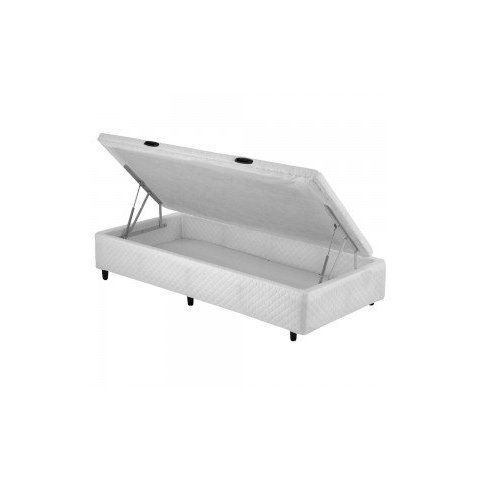 Cama Box Baú Solteiro Poliéster 78x188cm - Genki Kenko Colchões:branco