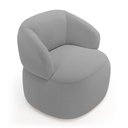 Ver imagem 7 de Kit 02 Poltronas Giratória e 01 Sofá Orgânico Glee 03 Lugares 170cm Bouclê Cinza - Abmaza