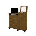 Ver imagem 1 de Cômoda Br com Gavetas Nicho Acompanha 1 Gaveta com Chave e Espelho Articulado Cor Imbuia Pz