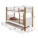 Ver imagem 4 de Beliche Solteiro com Cama Auxiliar Montessoriana Heloisa Branca e Amêndoa Acompanha Luminária Led