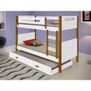 Ver imagem 1 de Beliche Solteiro com Cama Auxiliar Montessoriana Heloisa Branca e Amêndoa Acompanha Luminária Led