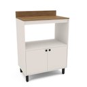 Ver imagem 2 de Balcão Alto 2 Portas com Nicho Rubi Off White e Branco Yescasa