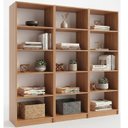 Ver imagem 2 de Kit 3 Estantes para Livros Multiuso 5 Nichos 175CMX156CM Montreal Yescasa Marrom Freijó