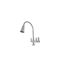 Torneira Flexivel de Mesa Samer Metais com Saída para Purificador de Agua 1/4 Tubo Dois Jatos 5/8 - 1