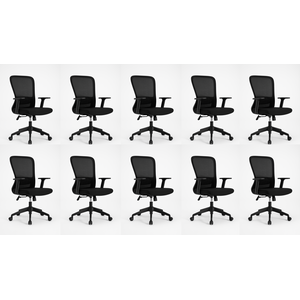 Kit 10 Cadeiras de Escritório Diretor Pulse - Preta
