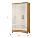 Ver imagem 6 de Guarda Roupa Casal Roupeiro Chile 4 Portas Gavetas Freijo/off White - Moval