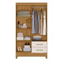 Ver imagem 5 de Guarda Roupa Casal Roupeiro Chile 4 Portas Gavetas Freijo/off White - Moval
