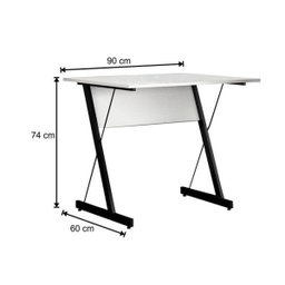 Mesa para Computador Escrivaninha Zetta 90cm Pés Metálicos - Fit Mobel - Castanho - 3
