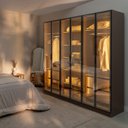 Ver imagem 3 de Guarda-Roupa Planejado 6 Portas Reflecta com LED 100% MDF Orion CabeCasa MadeiraOriginals Marrom/Mocha
