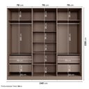 Ver imagem 5 de Guarda-Roupa Planejado 6 Portas Reflecta com LED 100% MDF Orion CabeCasa MadeiraOriginals Marrom/Mocha