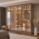 Ver imagem 1 de Guarda-Roupa Planejado 6 Portas Reflecta com LED 100% MDF Orion CabeCasa MadeiraOriginals Marrom/Mocha