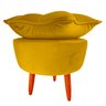 Puff Pétala Moderno Veludo Amarelo - 3