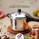 Ver mais imagens de Panela de Pressão 4,5 Litros Antiaderente Fechamento Externo + Descanso de Panela Quadrado Madeira 1