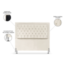 Ver imagem 3 de Cabeceira de Cama Box Casal 140 Cm Baronesa - Veludo Bege Claro