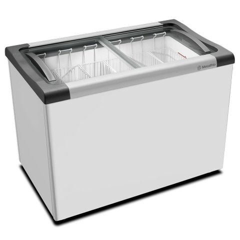 Kit - Freezer Horizontal Tampa de Vidro 284 Litros Nf30 127v + 6 Cestos Nextgen Branco 127v