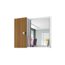 Ver imagem 4 de Armário Espelheira para Banheiro com Porta Genova - Branco com Ripado