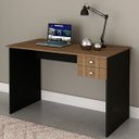 Ver imagem 2 de Mesa Escrivaninha para Escritório 02 Gavetas Preto Nogal 60x117x74,5cm - Wp Wp Connect Mesa para Esc