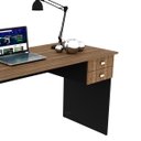 Ver imagem 6 de Mesa Escrivaninha para Escritório 02 Gavetas Preto Nogal 60x117x74,5cm - Wp Wp Connect Mesa para Esc