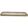 Bandeja Decorativa Pedra Mármore Branco Multiuso Retangular Vidro - 2