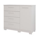 Ver imagem 1 de Cômoda Malu 1 Porta 4 Gavetas Branca 121cm