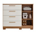 Ver imagem 3 de Cômoda Malu 1 Porta 4 Gavetas Branca 121cm