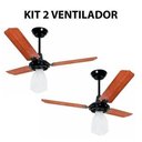 Ver imagem 2 de Kit 2 Ventilador de Teto Lumi Preto Pás Mogno Loren Sid - 110v