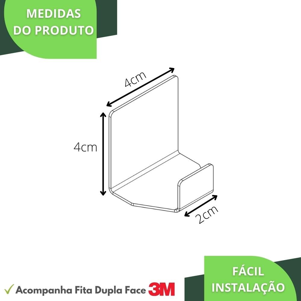 Gancho Adesivo 3m De Parede Preto Cabide Autocolante DF - 3