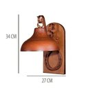 Ver imagem 4 de Kit 2 Arandela Rústica Estancia Ferradura Madeira Madelustre - Marrom - 110V/220V (Bivolt)