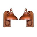 Ver imagem 1 de Kit 2 Arandela Rústica Estancia Ferradura Madeira Madelustre - Marrom - 110V/220V (Bivolt)