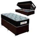 Ver imagem 1 de Cama Box Baú Solteiro Sonnolux Suporta até 110kg Molas Ensacadas Suede Marrom Sereneprime