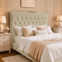 Ver imagem 1 de Cabeceira Cama Casal Queen Greta 160cm Estofada Bouclê Design Clássico