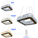 Ver imagem 2 de Lustre Pendente Cristal Legítimo K9 Trans. Lâmpadas Inclusas (837209)