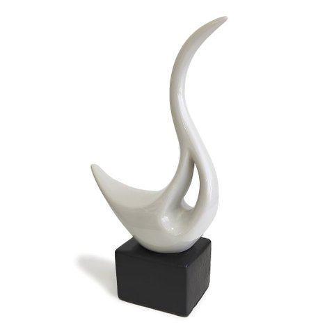 Escultura Estatueta Sculp Cisne Decorativa 31x16cm
