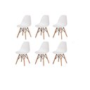 Ver imagem 1 de Kit 6 Cadeiras Eiffel Charles Eames Wood Base Madeira Branca