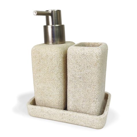 Kit para Banheiro Lavabo com Textura Areia 3PCS